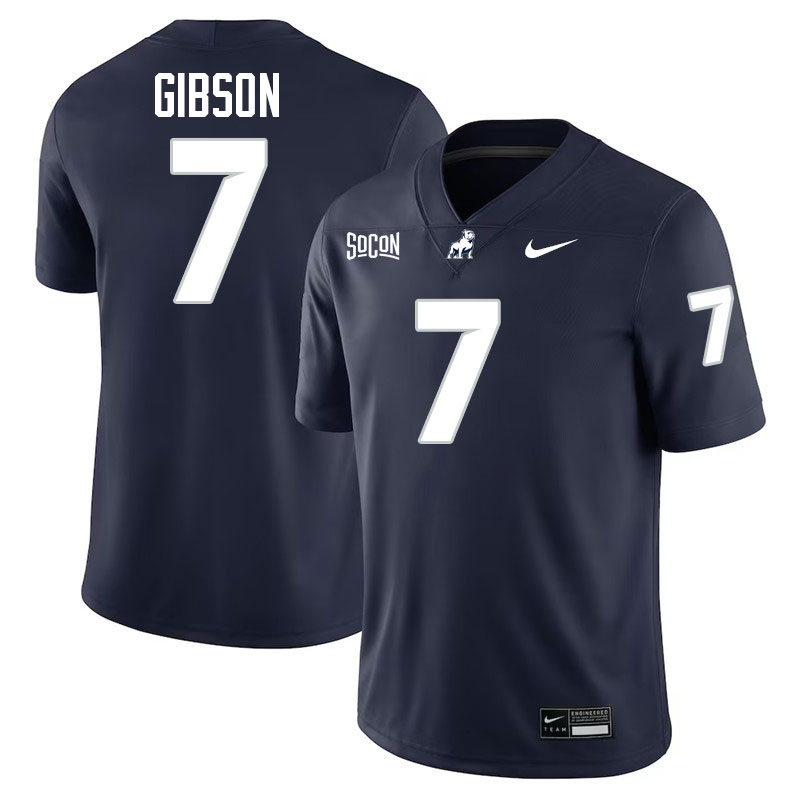 Samford Bulldogs #7 Jaden Gibson College Football Jerseys,Uniforms-Navy